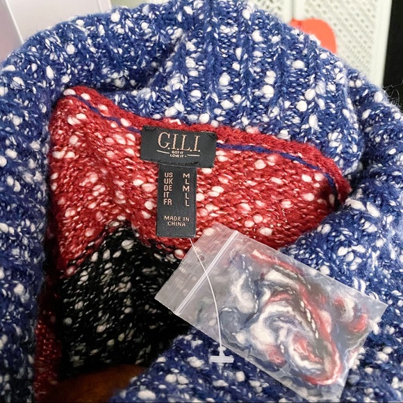 NWT GILI Multi Yarn Striped Oversized Turtleneck - Picture 5 of 10